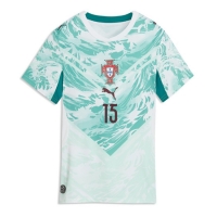 Camiseta Portugal Joao Neves #15 Segunda Equipación Replica Mundial 2026 para mujer mangas cortas